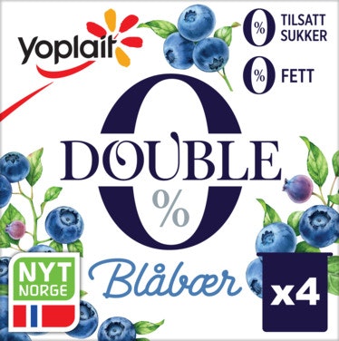Bilde: © Yoplait / Oda Yoplait Yoplait 00% Blåbær, 4x124g