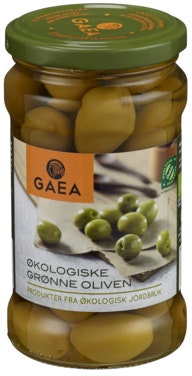Gaea Grønne Oliven Økologisk, 300 g