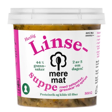 Bilde: © Mere Mat / Oda Mere Mat Suppe med Linser, Søtpotet, Gresskar og Spinat