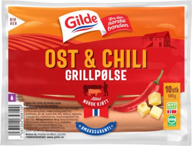 Gilde Grillpølse Ost & Chili