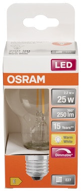 Bilde: © Osram / Oda Osram Led Superstar Cl A FIL 25 Dim Klar E27