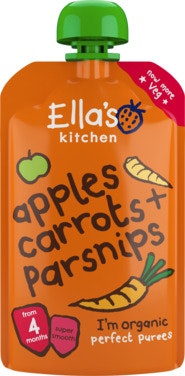 Bilde: © Ella's Kitchen / Oda Ella's Kitchen Eple, Gulrot + Pastinakk Fra 4 mnd, Økologisk