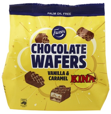 Fazer Kina Sjokolade Wafers Vanilje & Karamell