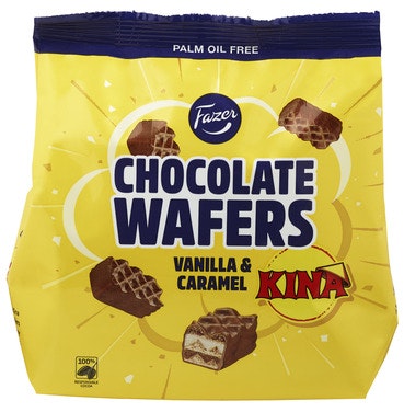 Bilde: © Fazer / Oda Fazer Kina Sjokolade Wafers Vanilje & Karamell