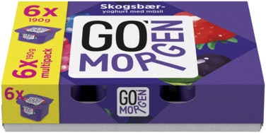 Bilde: © Tine / Oda Tine Go'morgen Skogsbæryoghurt med Müsli Partivare, 6pk