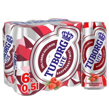 Bilde: © Tuborg / Oda Tuborg Tuborg LITE Raspberry Twist 6 x 0,5L