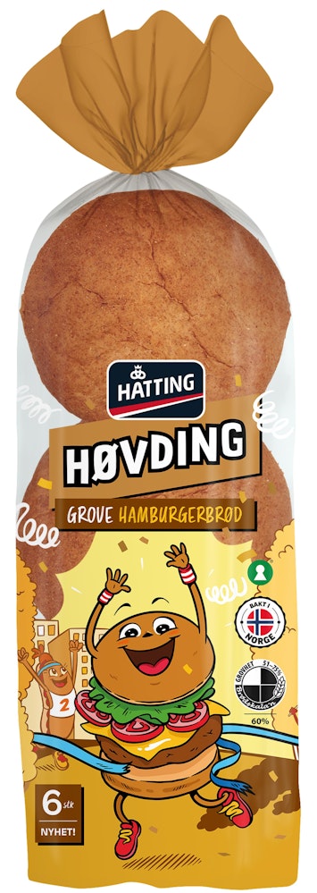 Hatting Grove Hamburgerbrød 6 stk