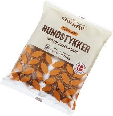 Bilde: © Goodly / Oda Goodly Mørke Rundstykker M/frø Glutenfri 4x65g
