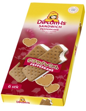 Bilde: © Diplom-Is / Oda Diplom-Is Sandwich Pepperkake 6 stk