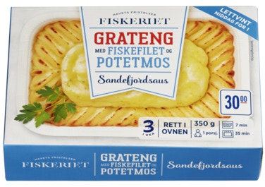 Fiskegrateng Med Sandefjordsaus Middag for 1 person