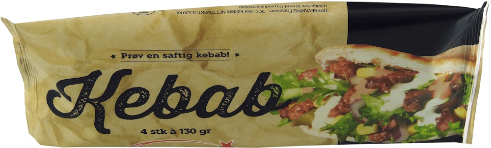 Kebab Porsjon 4 stk