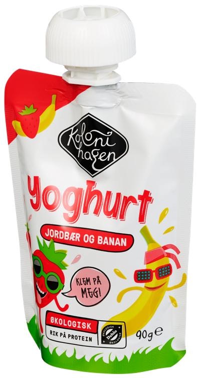 Kolonihagen Yoghurt Jordbær & Banan Klemmepose Økologisk
