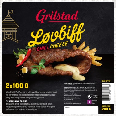 Grilstad Løvbiff Chili Cheese 2x100g