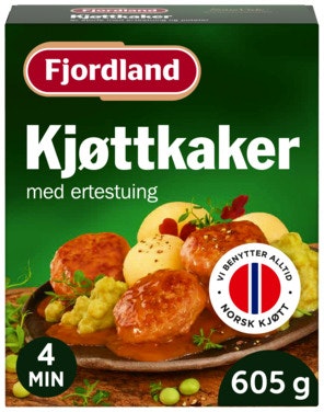 Bilde: © Fjordland / Oda Fjordland Kjøttkaker Med ertestuing og poteter