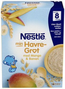 Bilde: © Nestlé / Oda Nestlé Min Havregrøt med Mango & Banan Fra 8 mnd