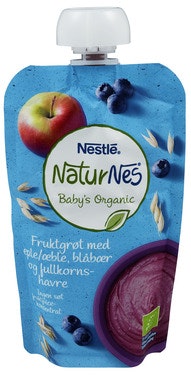Bilde: © Nestlé / Oda Nestlé Naturnes Fruktgrøt med Blåbær Fra 6 mnd, Økologisk