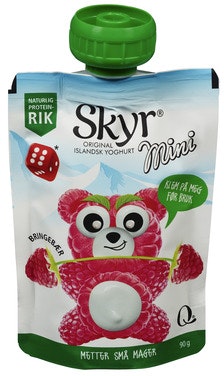 Bilde: © Q-meieriene / Oda Q-meieriene Skyr Mini Bringebær Porsjonspose