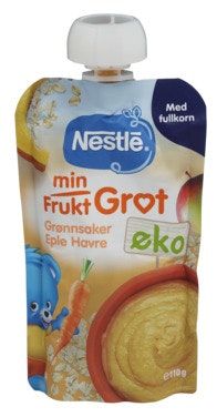 Bilde: © Nestlé / Oda Nestlé Min Frukt Grønnsaker, Eple og Havre Fra 6 mnd, Økologisk