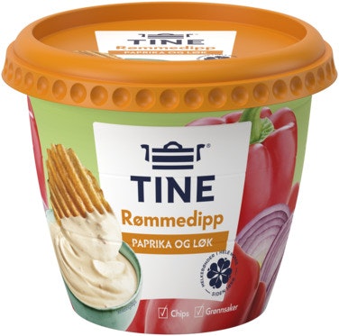 Bilde: © Tine / Oda Tine TINE Lettrømmedipp Med Paprika & Løk 10% Fett