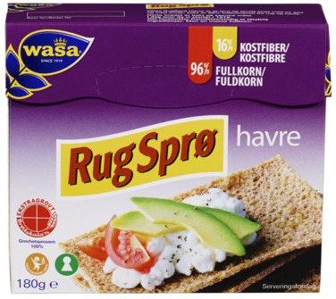 Bilde: © Wasa / Oda Wasa Knekkebrød Rugsprø Havre
