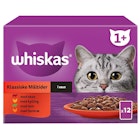 Whiskas 1+ Selection Våtfôr til Voksne Katter med Kylling, Okse, Lam og Fjærkre i Saus