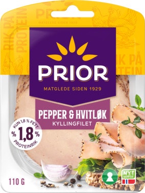 Bilde: © Prior / Oda Prior Kyllingfilet Pepper & Hvitløk Skivet