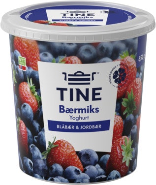 Bilde: © Tine / Oda Tine Yoghurt Bærmiks Blåbær & Jordbær