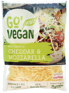 Bilde: © Go’Vegan / Oda Go’Vegan Plantebasert Cheddar & Mozzarella Revet