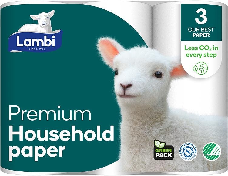 Lambi Premium 3pk tørkerull