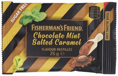 Bilde: © Fisherman´s Friend / Oda Fisherman´s Friend Choco Mint Salted Sukkerfri