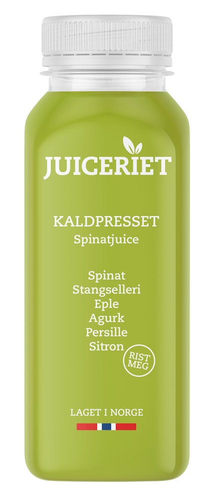Kaldpresset Spinatjuice Epler, spinat, agurk, sitron, 250 ml
