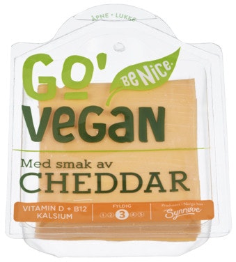 Bilde: © Go’Vegan / Oda Go’Vegan Plantebasert Cheddar Skivet