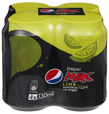 Bilde: © PepsiCo / Oda PepsiCo Pepsi Max Lime 4 x 0,33l