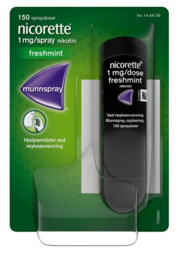 Bilde: © Nicorette / Oda Nicorette Nicorette Munnspray Mint 1mg/dose, 150 doser