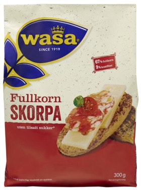 Wasa Fullkorn Skorper uten sukker 300 g