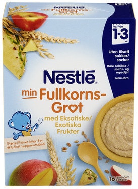 Bilde: © Nestlé / Oda Nestlé Min Fullkornsgrøt med Eksotiske Frukter Fra 1-3 år