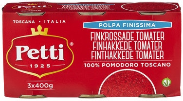 Bilde: © Petti / Oda Petti Finhakkede Tomater 3 x 400g