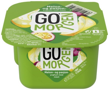 Bilde: © Tine / Oda Tine Go' Morgen Melon- og pasjonsfrukt med 4-kornmüsli