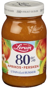 Lerum Aprikos- og ferskensyltetøy Uten tilsatt sukker