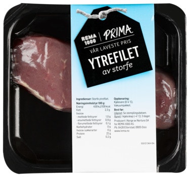 Bilde: © Prima Lavpris / Oda Prima Lavpris Ytrefilet av Storfe i Skiver