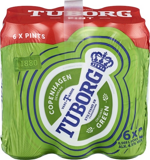 Tuborg Tuborg Grøn Pint Boks, 6 x 0,568l