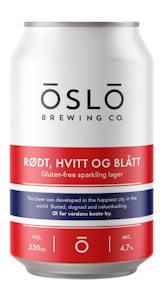 Oslo Brewing Co. Gluten-free sparkling lager Rødt, hvitt og blått