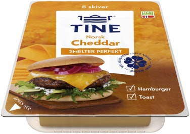Tine Cheddar Burgerost Norskprodusert, 160 g