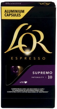 L'or Kapsler Supremo Intensity 10, 10 stk