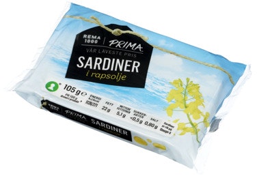 Bilde: © REMA 1000 / Oda REMA 1000 Sardiner I Olje