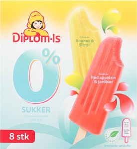 Diplom-is 0% Sukker Ispinne 8 stk