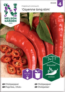 Bilde: © Nelson Garden / Oda Nelson Garden Chilipepper 'Cayenne' Frø