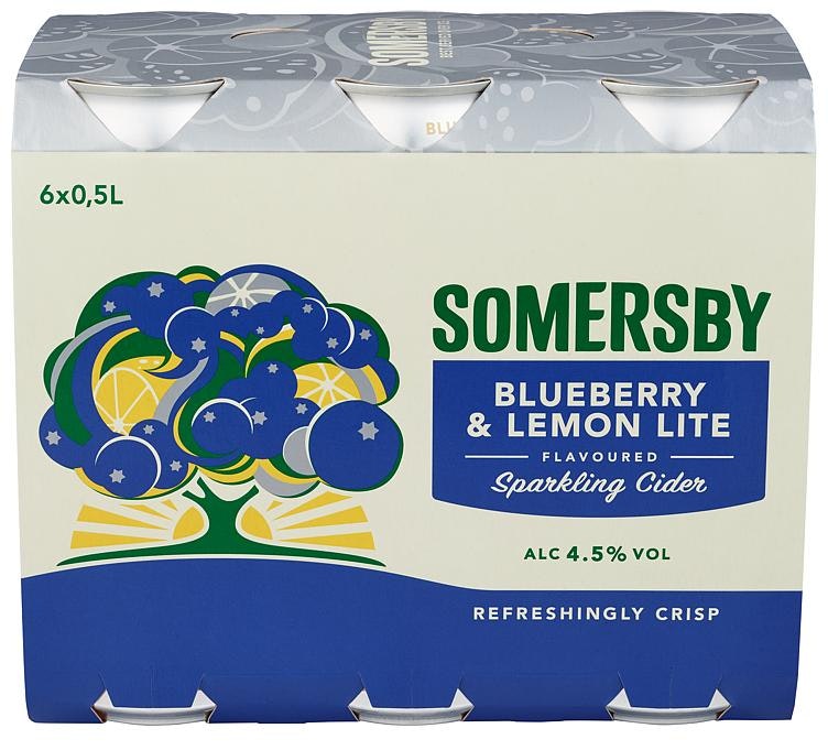 Bilde av Somersby Blueberry Lemon LITE 6 x 0,33L, 3 l