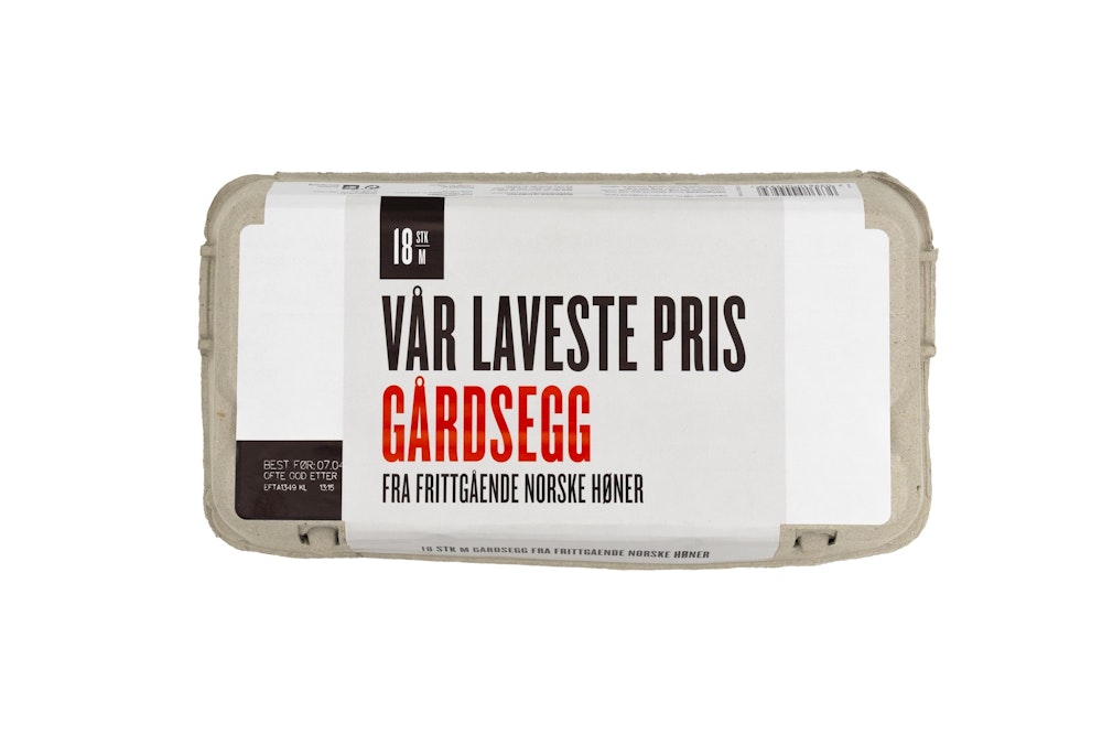 Vår Laveste Pris Egg fra frittgående norske høner Strl M, Egg fra frittgående norske høner