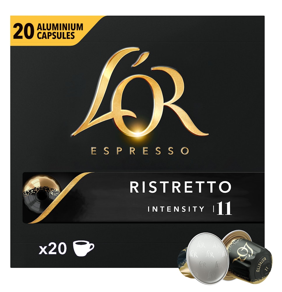 L'OR Espresso Ristretto  Aluminium Kaffekapsler Intensitet 11, 20 stk